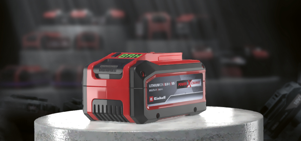 ภาพกราฟิกของแบตเตอรี่ Einhell ของแท้และแบตเตอรี่ปลอม
