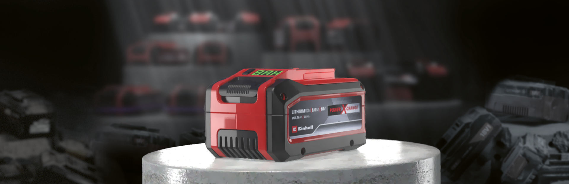 ภาพกราฟิกของแบตเตอรี่ Einhell ของแท้และแบตเตอรี่ปลอม